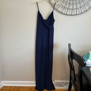 Navy Maxi Dress with Leg Slit
